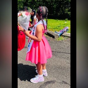 Girl pink sleeveless shorts/dress